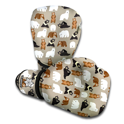 Cute Bear Pattern Print Boxing Gloves