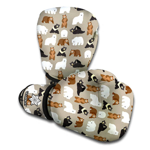 Cute Bear Pattern Print Boxing Gloves