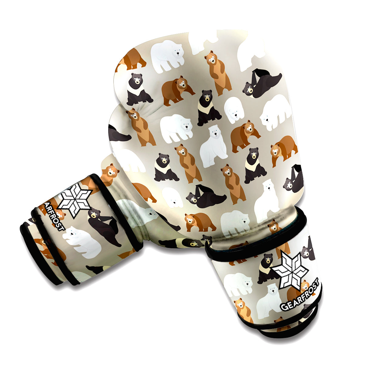 Cute Bear Pattern Print Boxing Gloves