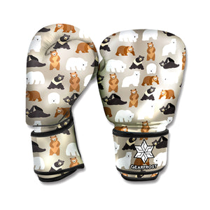 Cute Bear Pattern Print Boxing Gloves