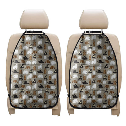Cute Bear Pattern Print Car Seat Organizers