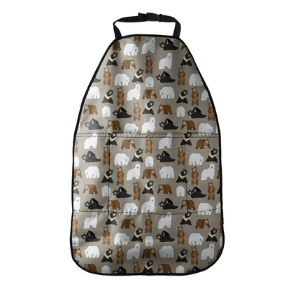 Cute Bear Pattern Print Car Seat Organizers