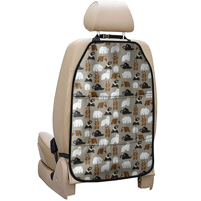 Cute Bear Pattern Print Car Seat Organizers