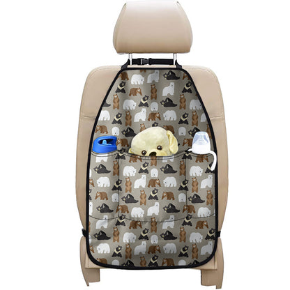 Cute Bear Pattern Print Car Seat Organizers