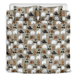 Cute Bear Pattern Print Duvet Cover Bedding Set