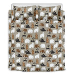 Cute Bear Pattern Print Duvet Cover Bedding Set