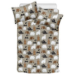 Cute Bear Pattern Print Duvet Cover Bedding Set