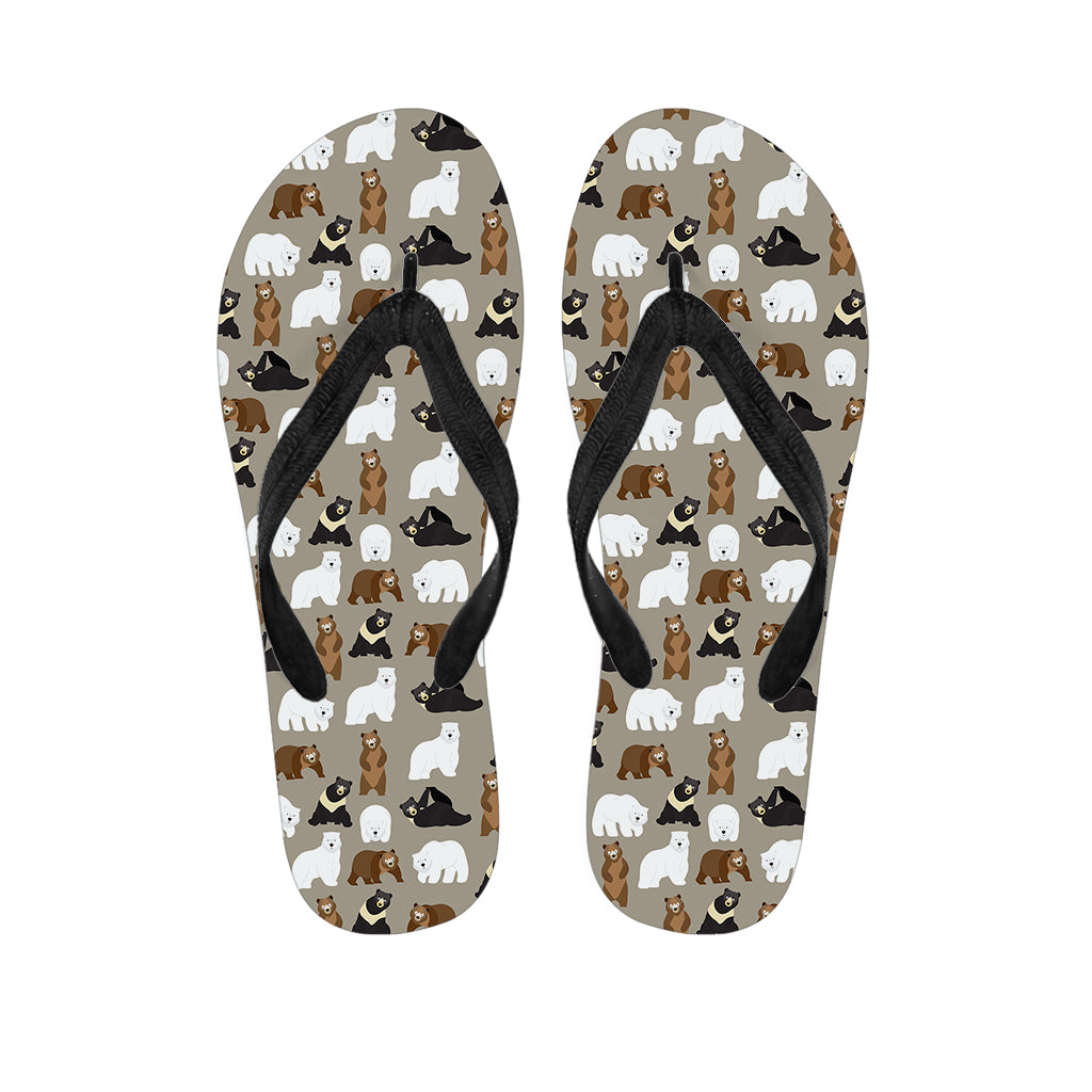 Cute Bear Pattern Print Flip Flops