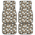 Cute Bear Pattern Print Front and Back Car Floor Mats