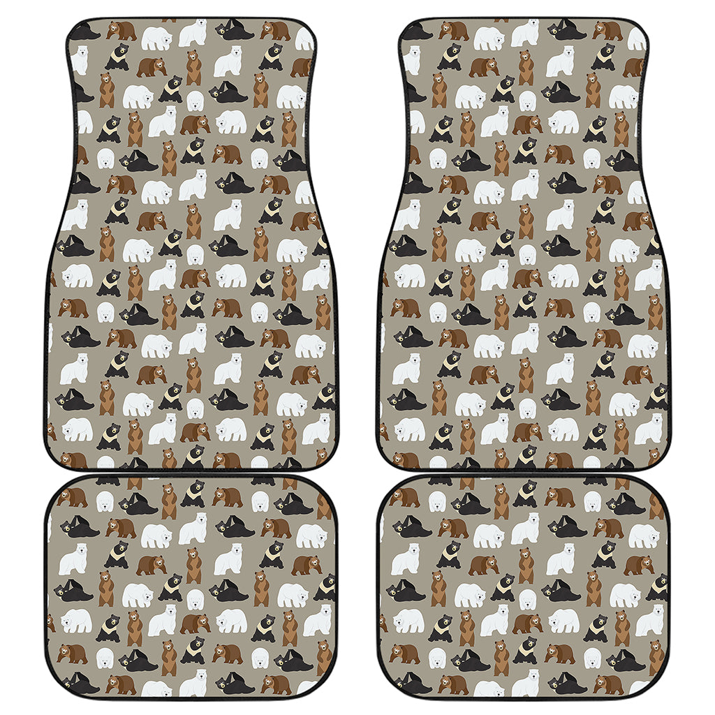 Cute Bear Pattern Print Front and Back Car Floor Mats