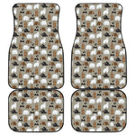 Cute Bear Pattern Print Front and Back Car Floor Mats