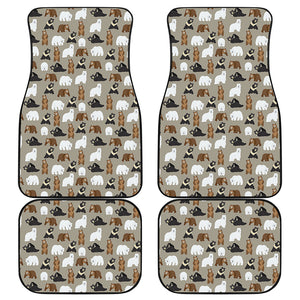 Cute Bear Pattern Print Front and Back Car Floor Mats