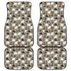 Cute Bear Pattern Print Front and Back Car Floor Mats