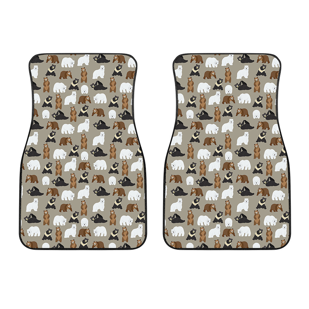 Cute Bear Pattern Print Front Car Floor Mats