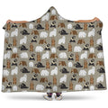 Cute Bear Pattern Print Hooded Blanket