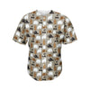 Cute Bear Pattern Print Men's Baseball Jersey