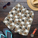 Cute Bear Pattern Print Men's Shorts