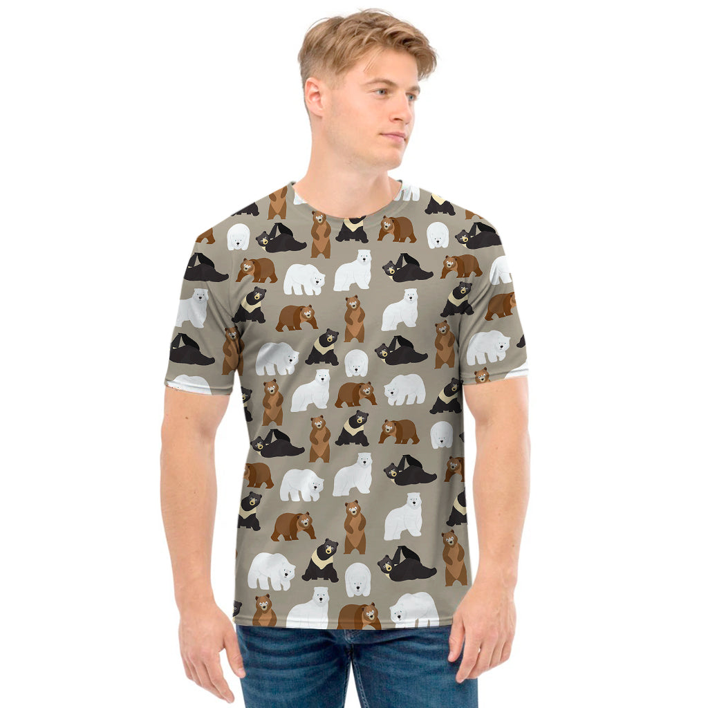 Cute Bear Pattern Print Men's T-Shirt