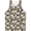 Cute Bear Pattern Print Men's Tank Top