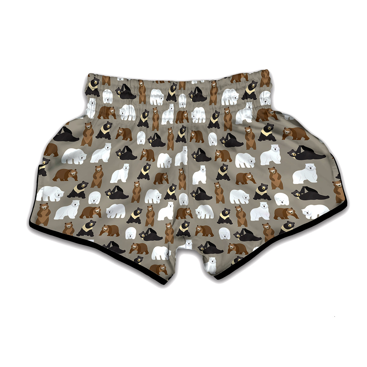 Cute Bear Pattern Print Muay Thai Boxing Shorts