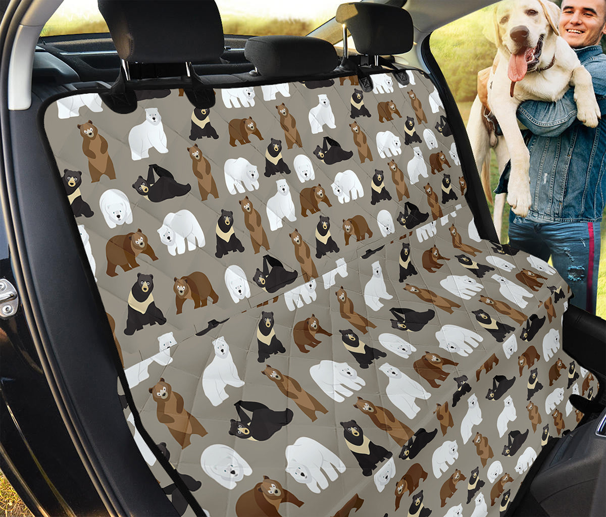 Cute Bear Pattern Print Pet Car Back Seat Cover