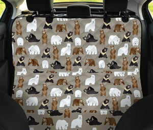 Cute Bear Pattern Print Pet Car Back Seat Cover