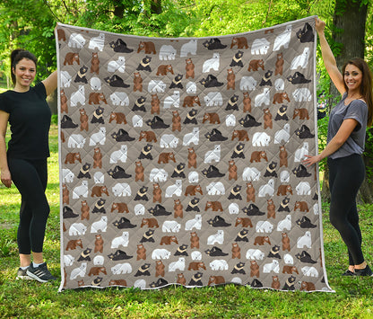 Cute Bear Pattern Print Quilt