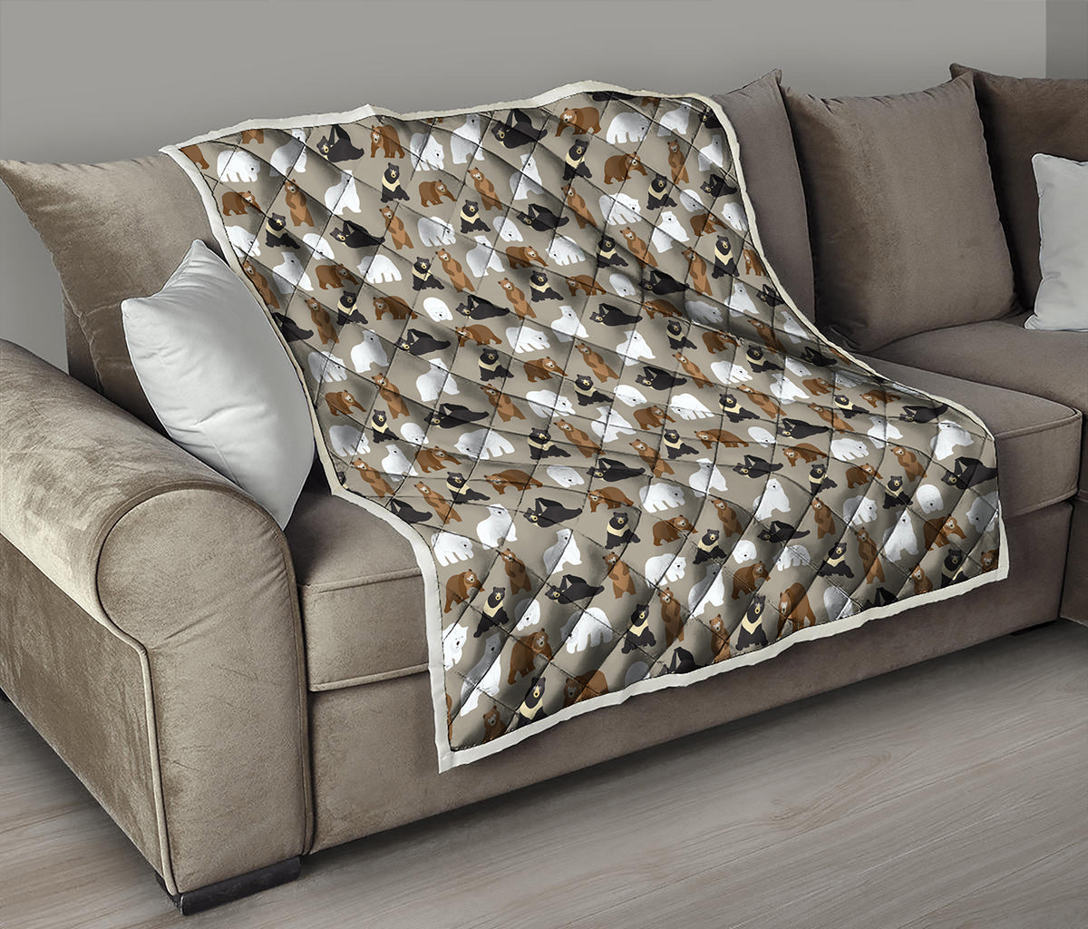 Cute Bear Pattern Print Quilt