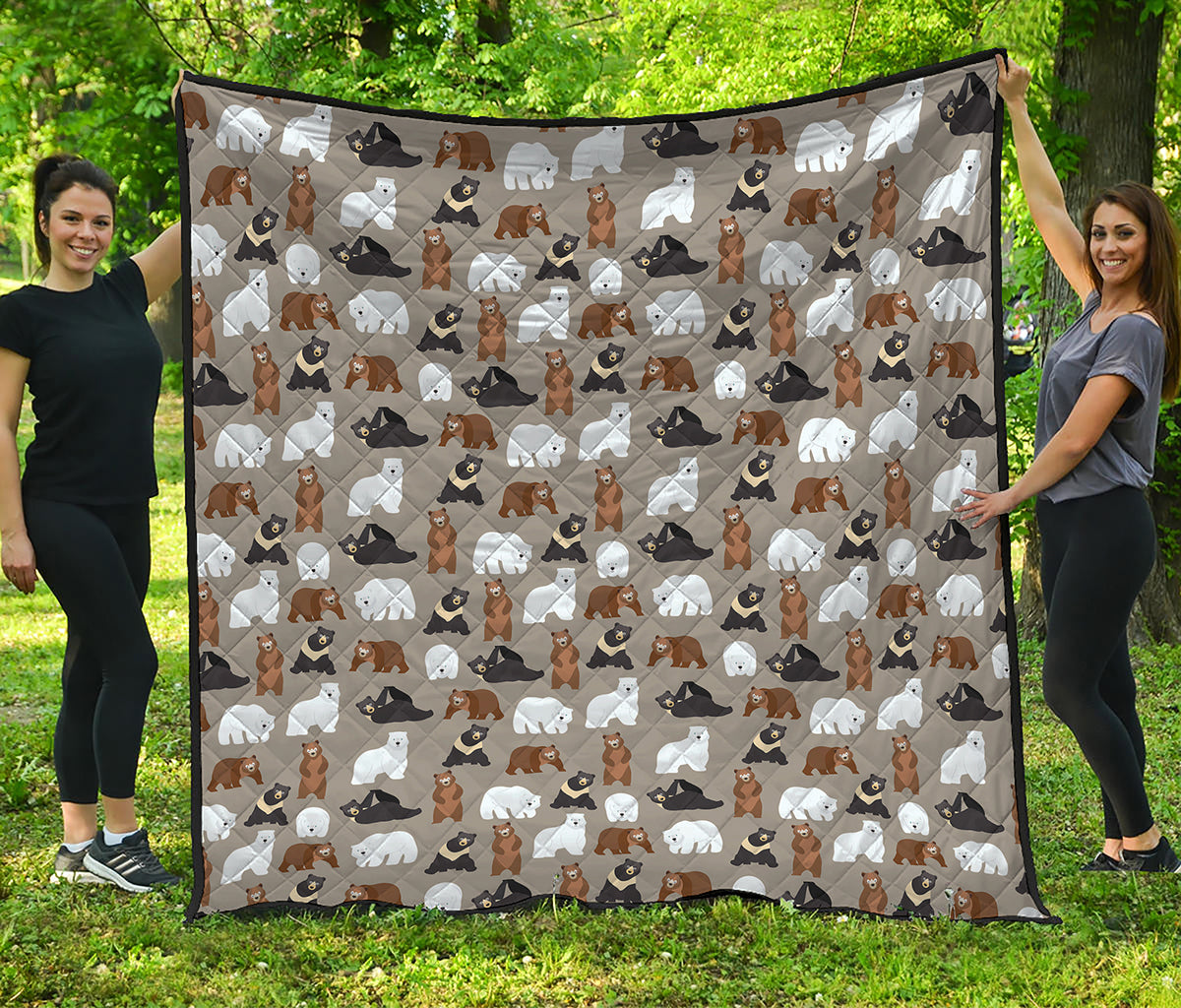 Cute Bear Pattern Print Quilt