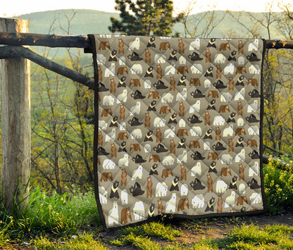 Cute Bear Pattern Print Quilt