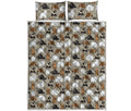 Cute Bear Pattern Print Quilt Bed Set