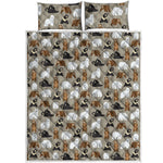 Cute Bear Pattern Print Quilt Bed Set