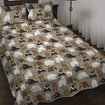 Cute Bear Pattern Print Quilt Bed Set