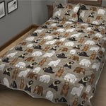 Cute Bear Pattern Print Quilt Bed Set