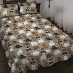 Cute Bear Pattern Print Quilt Bed Set