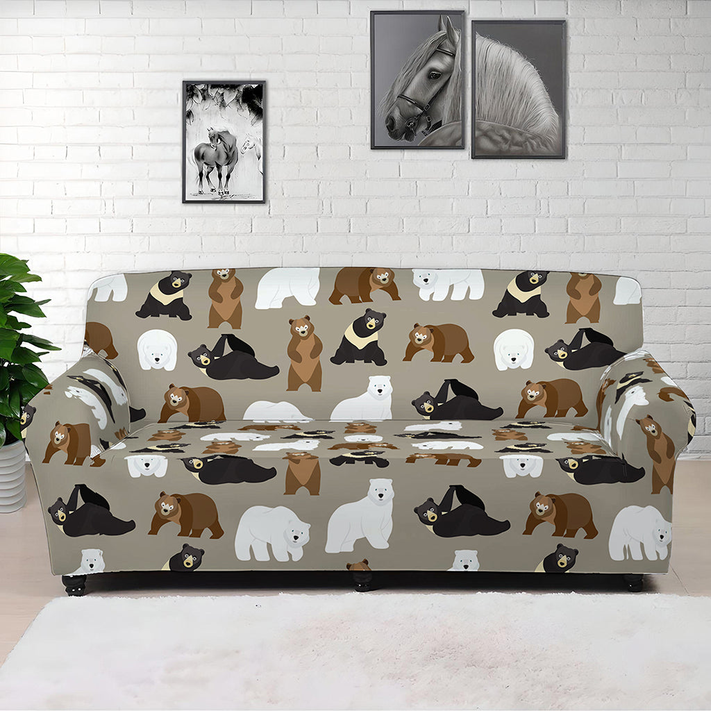 Cute Bear Pattern Print Sofa Cover