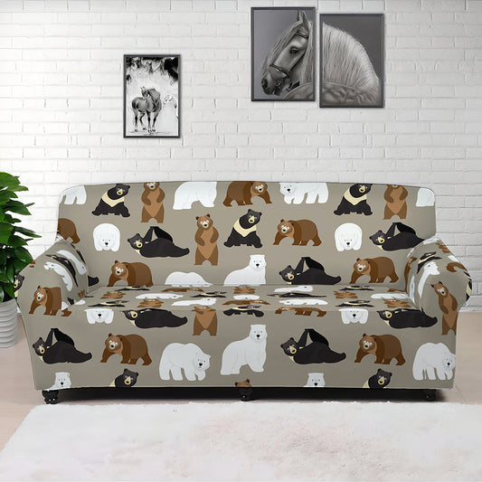 Cute Bear Pattern Print Sofa Cover