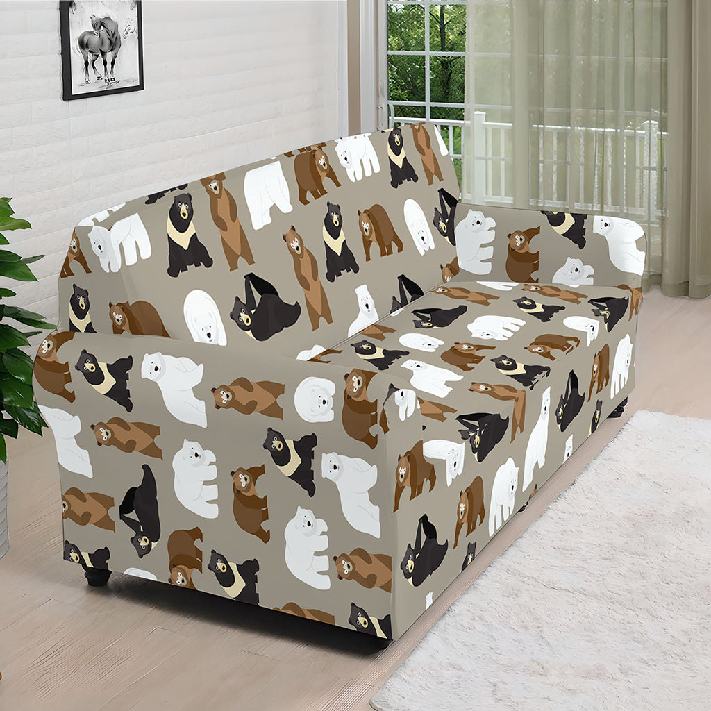 Cute Bear Pattern Print Sofa Cover