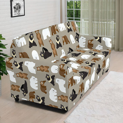 Cute Bear Pattern Print Sofa Cover