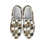 Cute Bear Pattern Print White Slip On Shoes