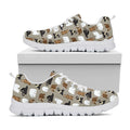 Cute Bear Pattern Print White Running Shoes
