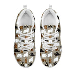 Cute Bear Pattern Print White Sneakers