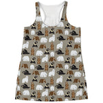 Cute Bear Pattern Print Women's Racerback Tank Top