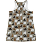 Cute Bear Pattern Print Women's Racerback Tank Top