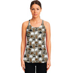 Cute Bear Pattern Print Women's Racerback Tank Top