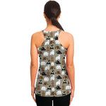 Cute Bear Pattern Print Women's Racerback Tank Top
