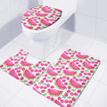 Cute Berry Watermelon Pattern Print 3 Piece Bath Mat Set