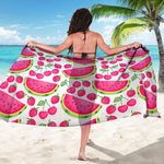 Cute Berry Watermelon Pattern Print Beach Sarong Wrap
