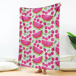 Cute Berry Watermelon Pattern Print Blanket