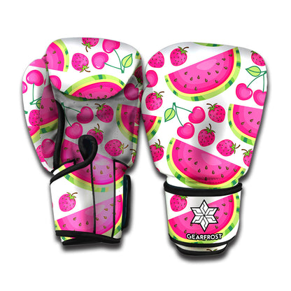 Cute Berry Watermelon Pattern Print Boxing Gloves